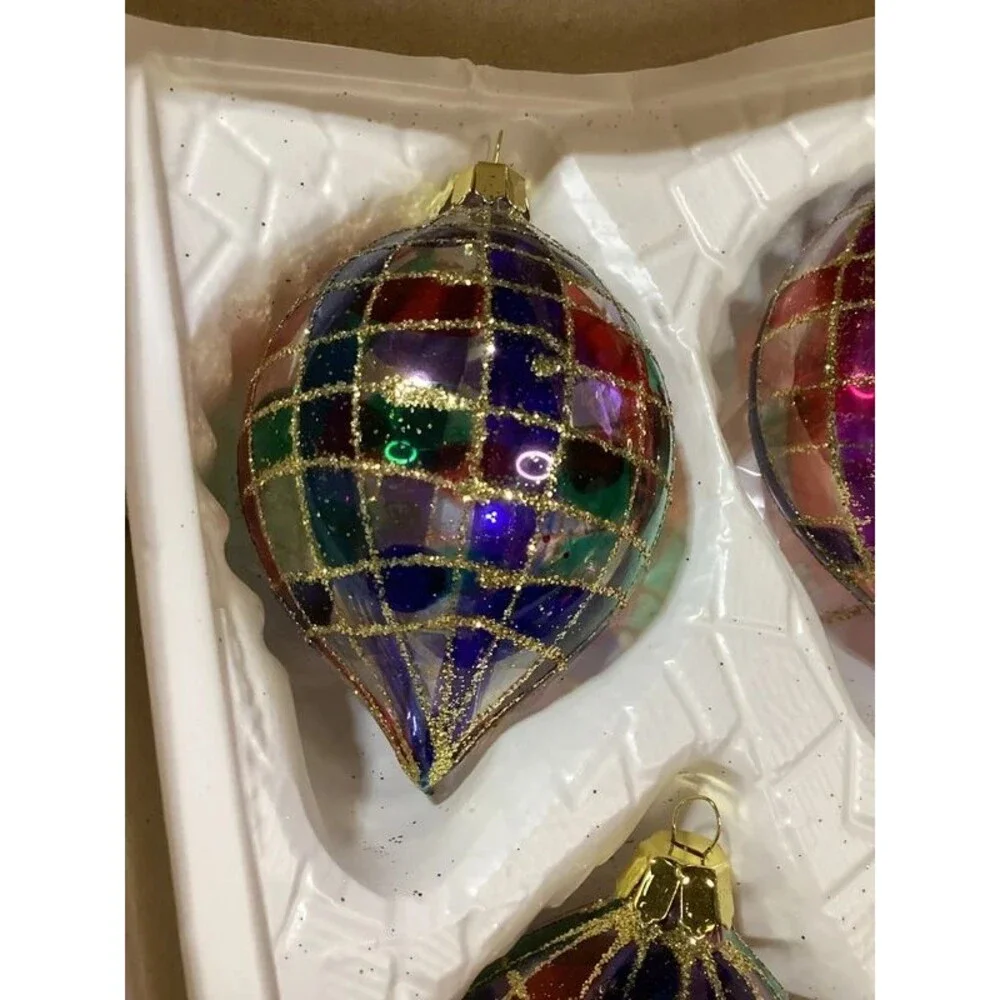 Beautiful Glass Commodore Christmas Classic Ornaments Two Complete Boxes (8)